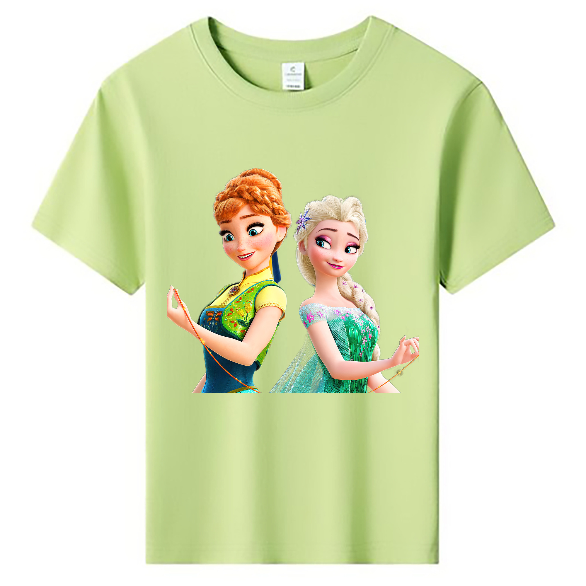 （画像用） アナと雪の女王 アンナ エルサ Frozen Anna Elsa 綿100％キッズTシャツ（フロントプリント）